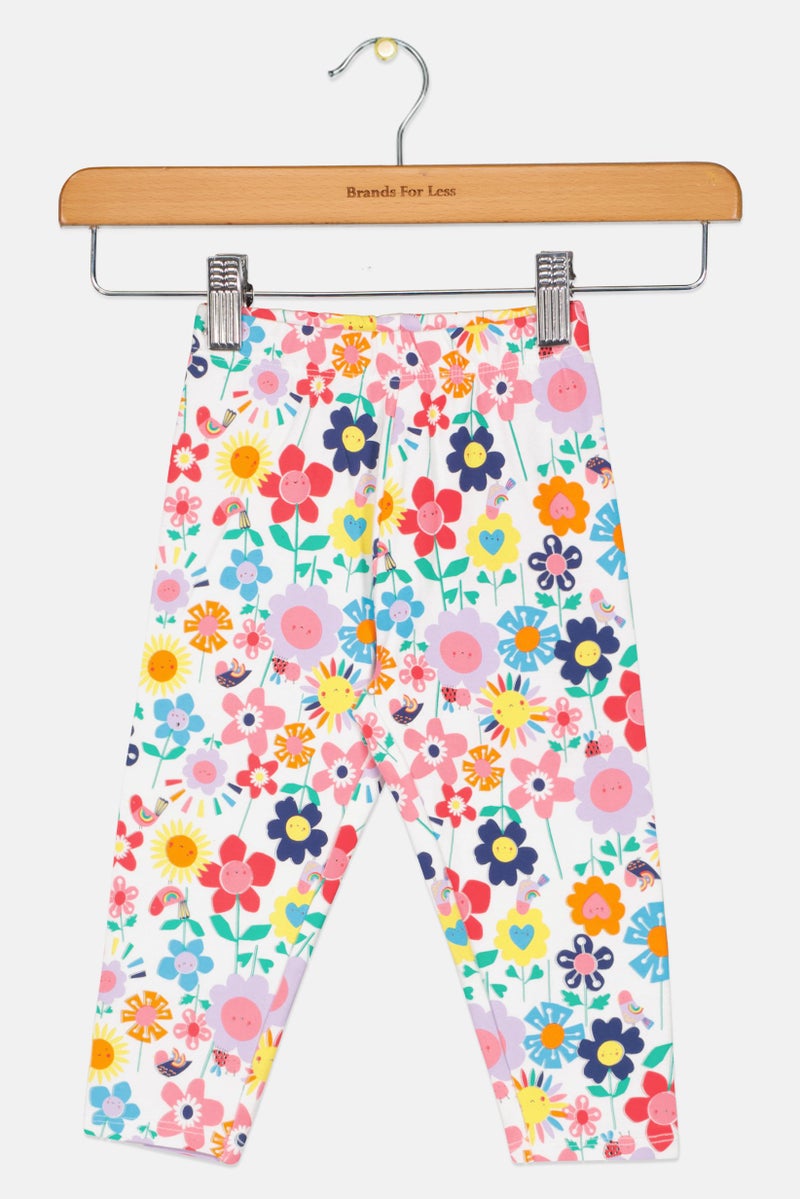 Hamleys Toddlers Girl Floral Print Leggings, Multicolor - Image 1